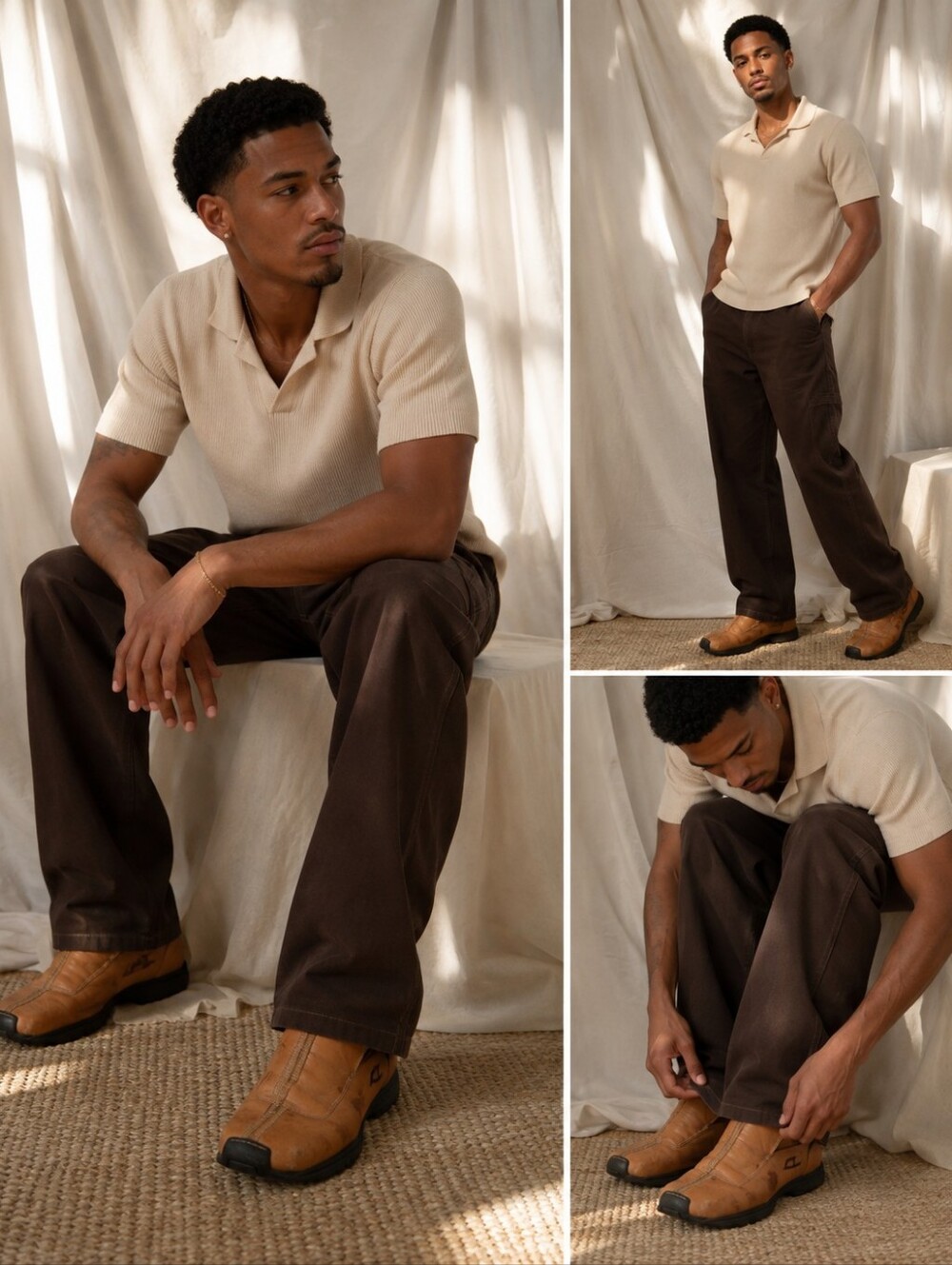 Vintage Tan Leather Slip-On Shoes